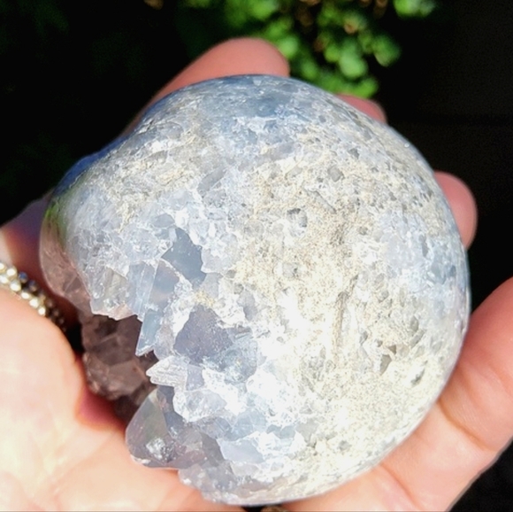 Calming, Baby Blue Celestite Geode Sphere- So sparkly!!! - Picture 9 of 17